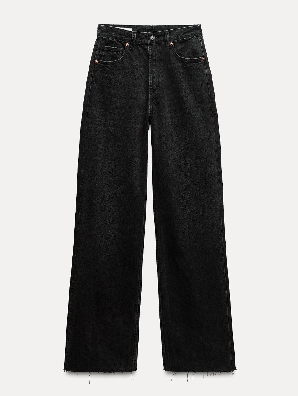Zara Black Wide-Leg High-Rise Jeans